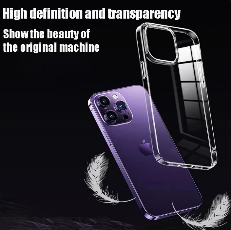For iPhone17 16 15 14 13 12Pro Max Mini Soft Silicone Clear Cover Shockproof lot