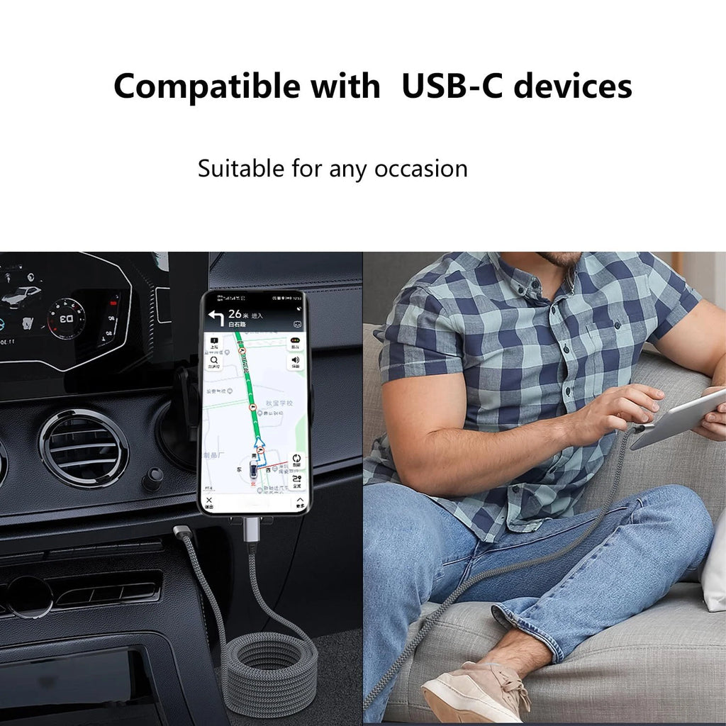60W USB-C to USB-C Cable Fast Charger lot PD Nylon Cord For iPhone 16 Samsung