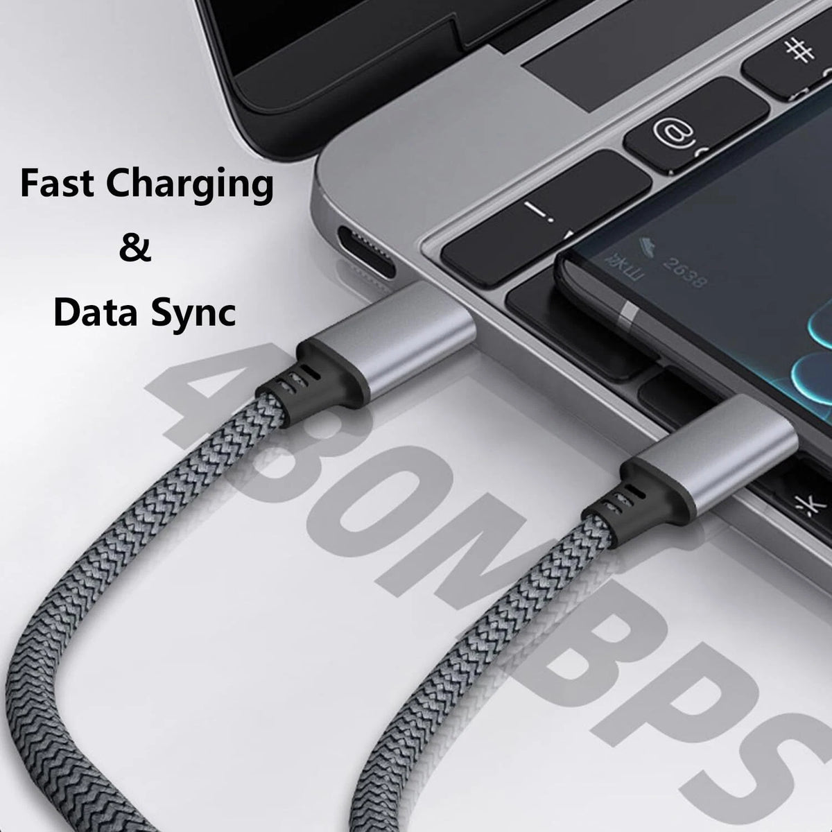 60W USB-C to USB-C Cable Fast Charger lot PD Nylon Cord For iPhone 16 Samsung