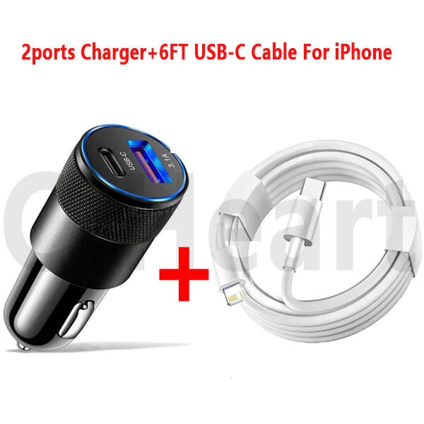 30W Fast Charge USB PD Type-C Car Charger Adapter For iPhone 15 14 13 12 Pro Max