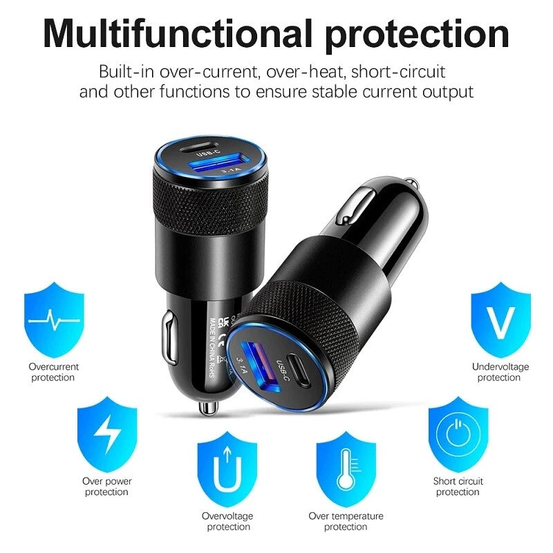 30W Fast Charge USB PD Type-C Car Charger Adapter For iPhone 15 14 13 12 Pro Max