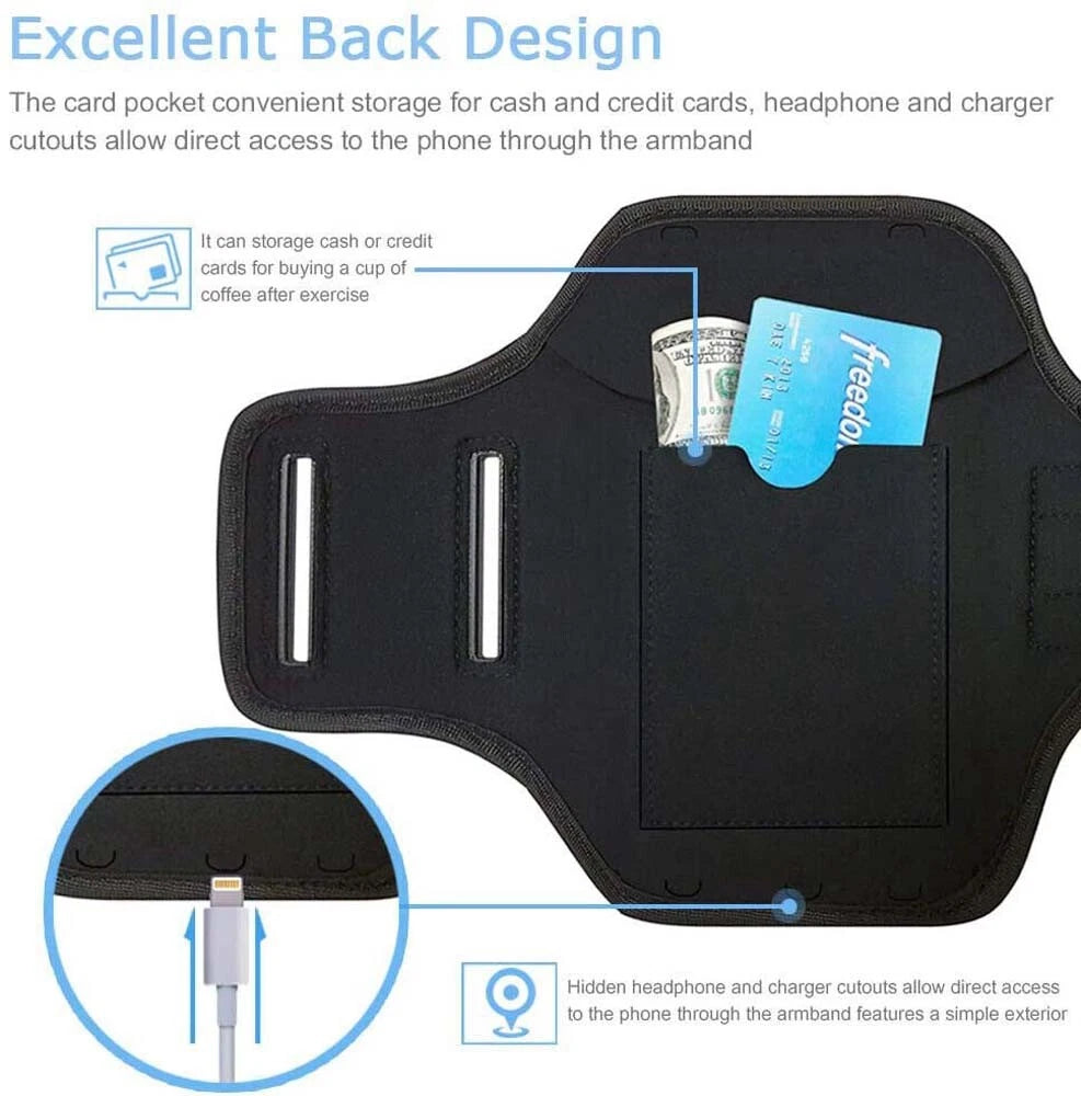 Waterproof Armband Case Sports Running Exercise Arm Band Phone Holder KeyBag LOT