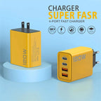 120W 4-Port USB C Fast Wall Charger Block For All Cell Phone iPad lot