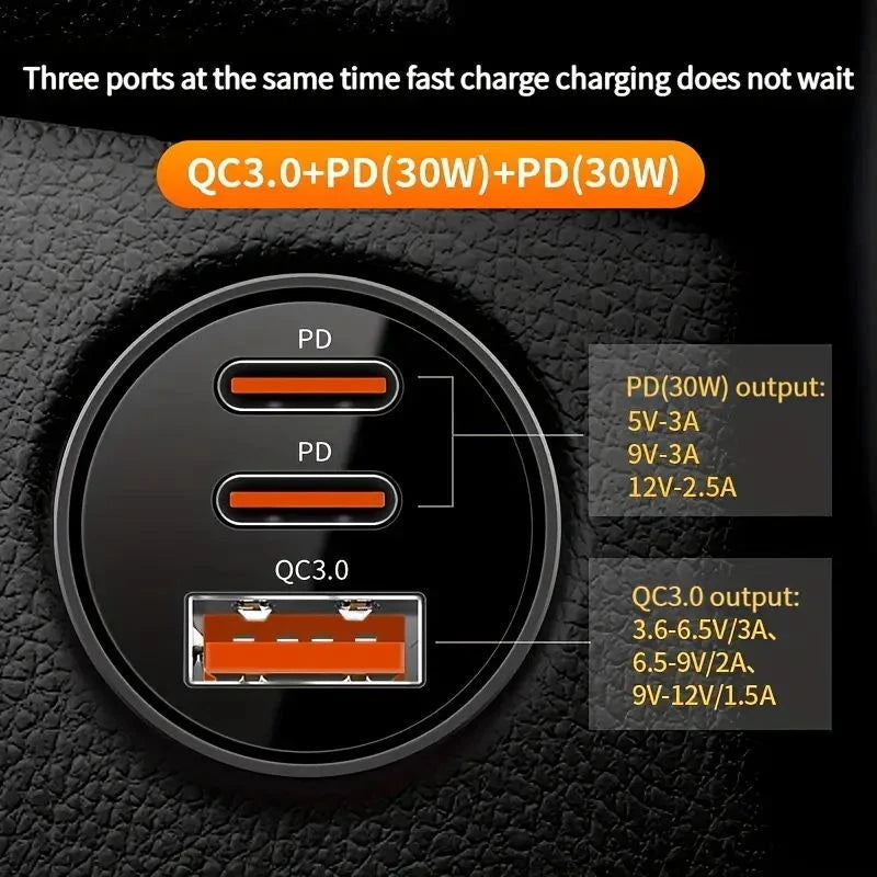 30W Fast Charge USB PD Type-C Car Charger Adapter For iPhone 15 14 13 12 Pro Max