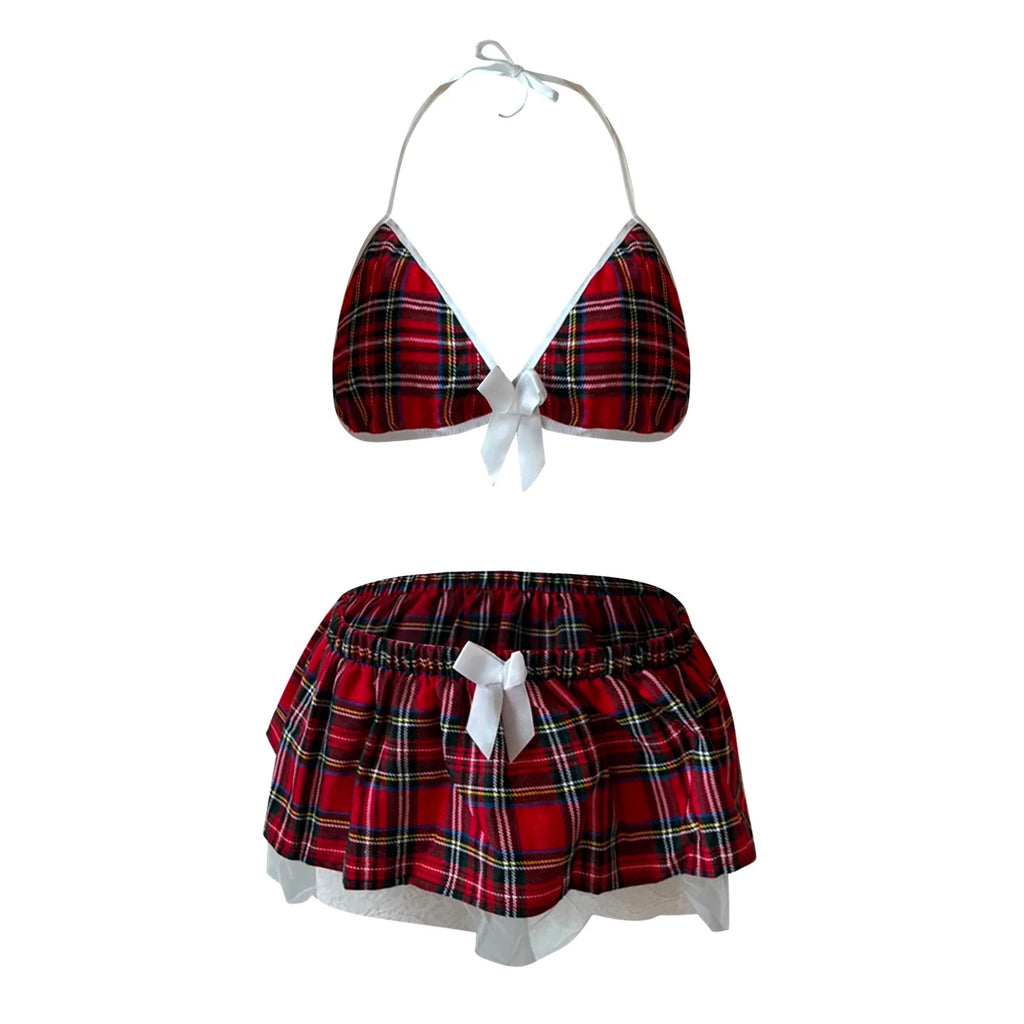 Sexy Lingerie School Girl Sleepwear Dress Nightwear Underwear Babydoll Women US