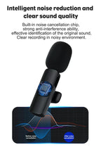 Lavalier Microphone Wireless Audio Video Recording Mini Mic For Android/iPhone