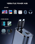 Retractable Car Charger 4 in 1 Fast Car Phone Charger 120W With USB Type C LOT