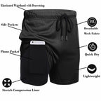 Mens Shorts Elasticated Waist Jogging Shorts Gym Workout Shorts Fitness Running