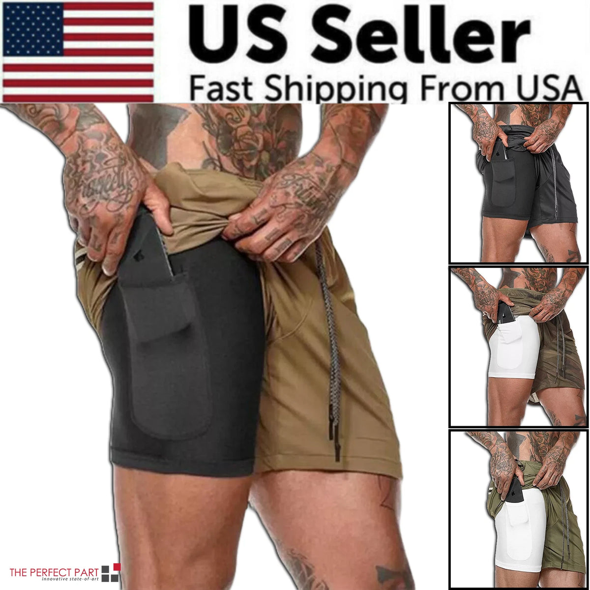 Mens Shorts Elasticated Waist Jogging Shorts Gym Workout Shorts Fitness Running