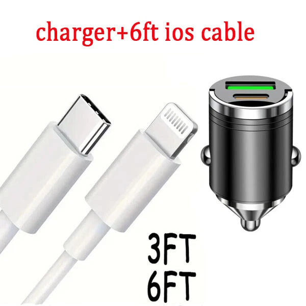 2 Port USB Super Fast Car Charger Adapter For iPhone Samsung Android Cell Phone