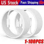 1-100PCS Fast Charger Cable Type USB C PD Cord to For iPhone 14 13 12 11 Pro LOT