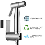 Toilet Shattaf Adapter Hose Bidet Spray Stainless Steel Handheld Shower Head US