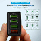 US 4 Port Fast Quick Charge QC 3.0 USB Hub Wall Home Charger Power Adapter Lot
