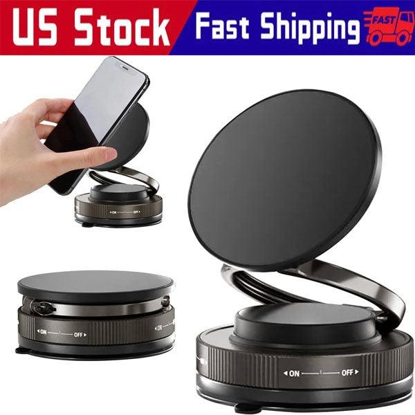 360° Vacuum Magnetic Phone Holder- Suction Cup Car Mount with Foldable Stand LOT