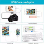 To Camera USB Female OTG Connector Adapter Cable For Apple iPhone iPad iPod lot