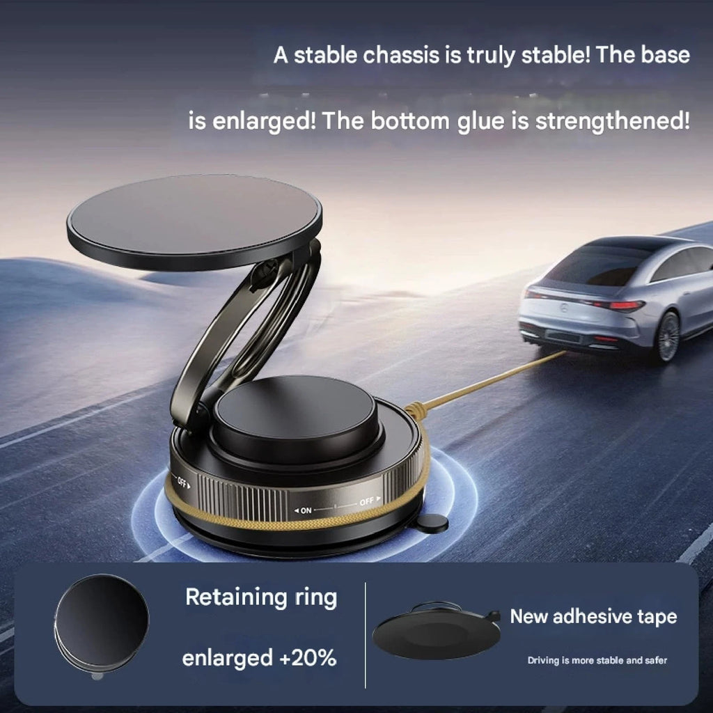 360° Vacuum Magnetic Phone Holder- Suction Cup Car Mount with Foldable Stand LOT