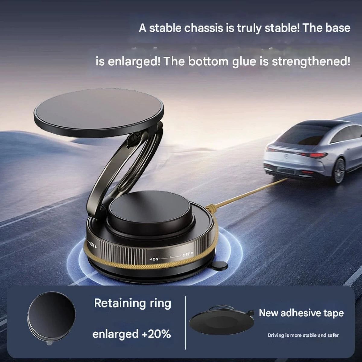 360° Vacuum Magnetic Phone Holder- Suction Cup Car Mount with Foldable Stand LOT