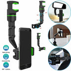 360°Car Rearview Mirror Rotation Adjustable Phone Holder Mount Multifunction LOT