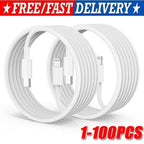 1-100PCS Fast Charger Cable Type USB C PD Cord to For iPhone 14 13 12 11 Pro LOT