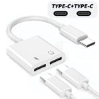2in1 Charger and Headphone USB Type C to 3.5mm Aux Audio Cable Cord Adapter Lot