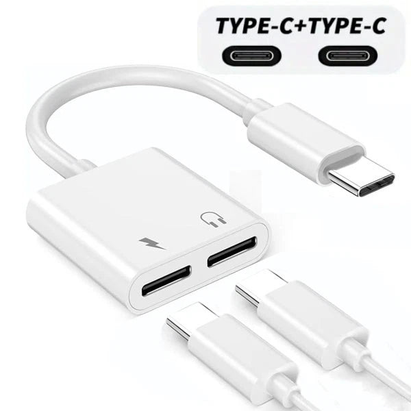 2in1 Charger and Headphone USB Type C to 3.5mm Aux Audio Cable Cord Adapter Lot